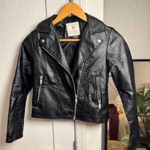 Kids Primark Black Faux Leather Biker Jacket